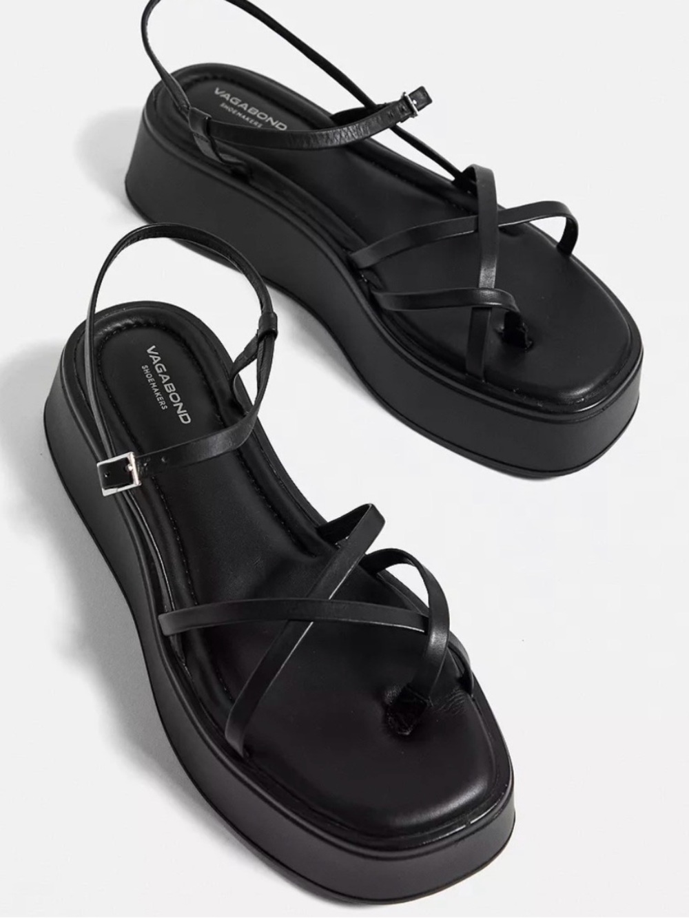 Vagabond Courtney Strappy Black Sandals in Black, size 38